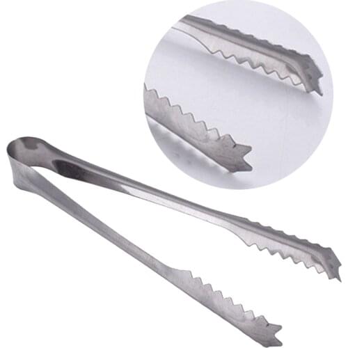 15cm Kitchen Utensils Food Tong Stainless Steel Ice Tongs Mini Tea Sugar Ice Cube Clip BBQ Food Serving Tongs Clamp Bar Tools