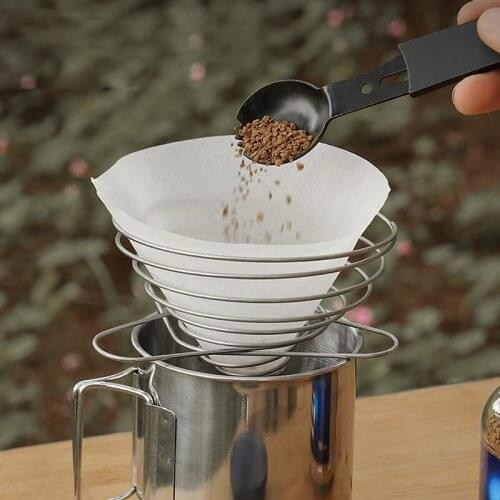 Folding Outdoor Coffee Filter Holder Reusable Coffee Filters Dripper Coffee Baskets Camping Picnic Tableware