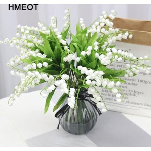 High Quality Plastic White Artificial Campanula Flower Christmas Home Decor Room Party Hotel Table Decoration Fake Flower Plants