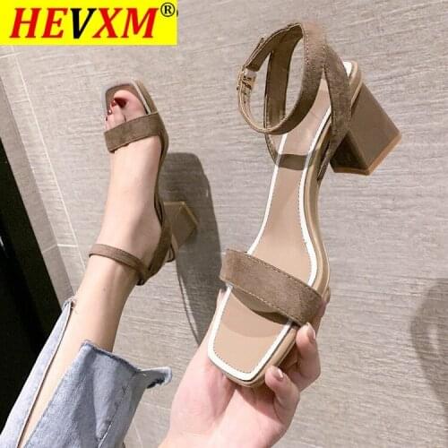 Ladies Ankle-Wrap Shoes 2021 Summer Gladiator Sandals Women Square heel Sandals Party Wedding Shoes Ladies Sandals