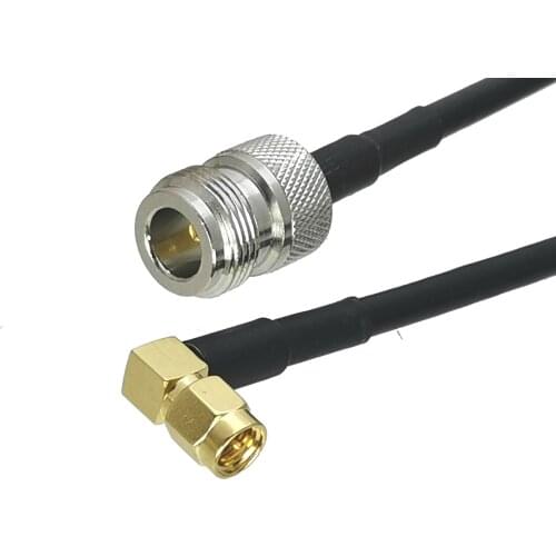 1Pcs RG58 SMA Male plug Right angle to N Female jack Connector RF Coaxial Jumper Pigtail Cable 4inch~50M
