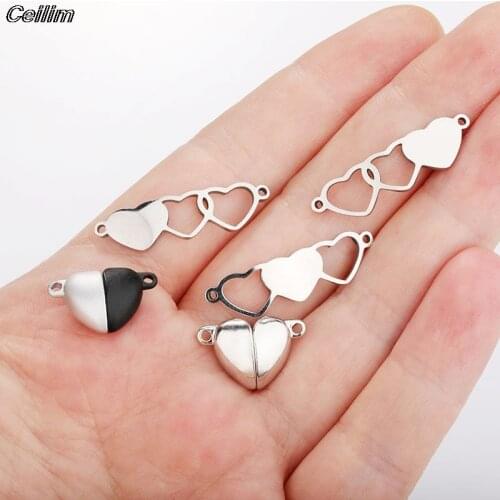 10Pcs Round Ball Shape Heart Strong Magnetic Lobster Clasps Beads For Bracelets Connectors Buckle Hook DIY Jewelry Making
