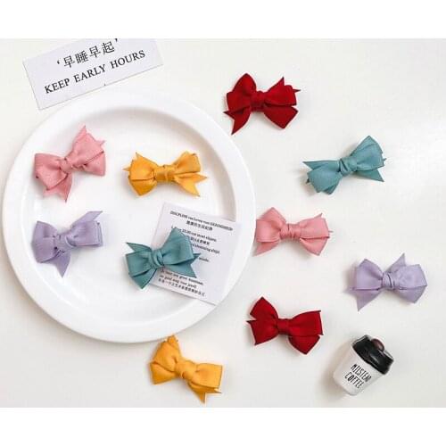 2 Pcs/Set Children Cute Colors Sweet Bow Ornament Hair Clips Baby Girls Lovely Alloy Barrettes Hairpins Kids Hair Accessories