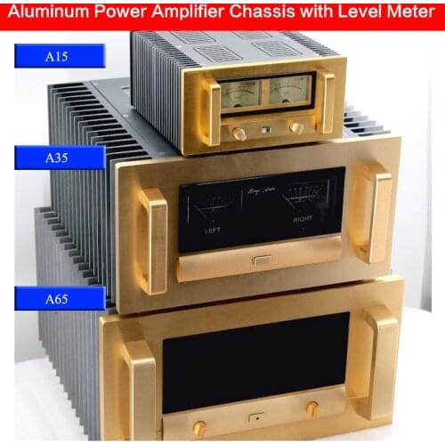 240*120*258mm Aluminum Power Amplifier Chassis with Level Meter BZ-A15 DIY Audio Case Power Supply Shell Amplifier Box Radiator