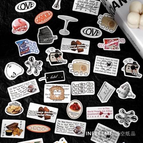 30 Pcs Coffee Sweet Food Vintage Stickers Set Decorative Sticker For Scrapbooking Kid Diy Arts Crafts Album Junk Journal