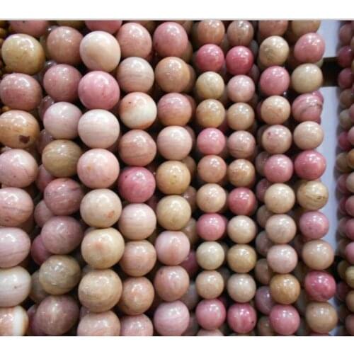 4.6.8 .10 12MM (AAA)Natural Rhodonite Stone Round Loose Beads 15.5"/Strand For Jewelry Making