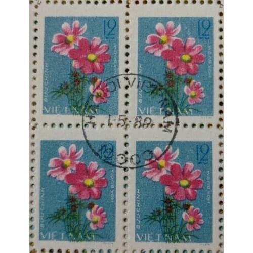 4PCS block flowers and plants ， Post Stamps Postage Collection
