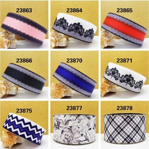 Free shipping 10 yards cartoon printed grosgrain ribbons trims rhinestones 23863