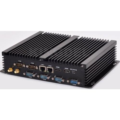 Kingdel Fanless Industrial Mini PC i3 Windows 10 Itx Computer 8GB RAM 256G SSD 1TB HDD 2 LAN 2 HDMI 6 COM 8 USB Nettop