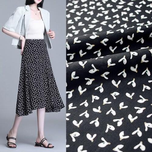 Black Flower Print Reactive Printing And Dyeing Cotton Fabric For Dress Tissus Au MÈTre Telas Por Metro Tissu Vestidos Ткань DIY
