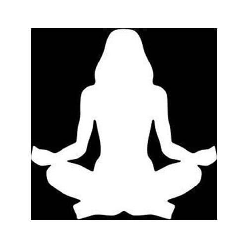 Black/Sliver Meditate Car Decal Car Rear Glass Sticker Waterproof Vinyl Car Window Decor Pattern S1045