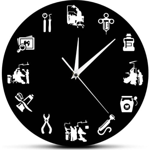 Dental Clinic Decoration Dental Hygienist Modern Wall Clock Endodontist Dental Office Sign Hygienist Clock Watch Dentists Gift