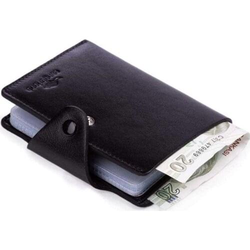 Cangurione Genuine Leather Unisex Card Holder Black