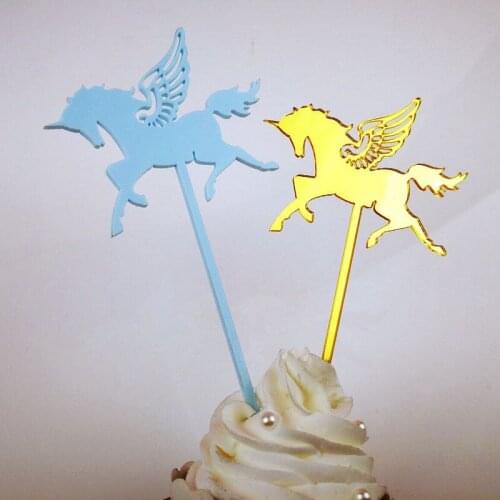 Unicorn Acrylic Cake Topper Happy Birthday SuperHero Fairy Girls Cupcake Topper For Wedding Party Cake Decorations Baby Shower