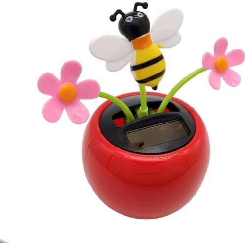Hot Sale 60% Solar Powered Swing Dancing Flower Bee Toy Home Car Ornament Decoration Gifts