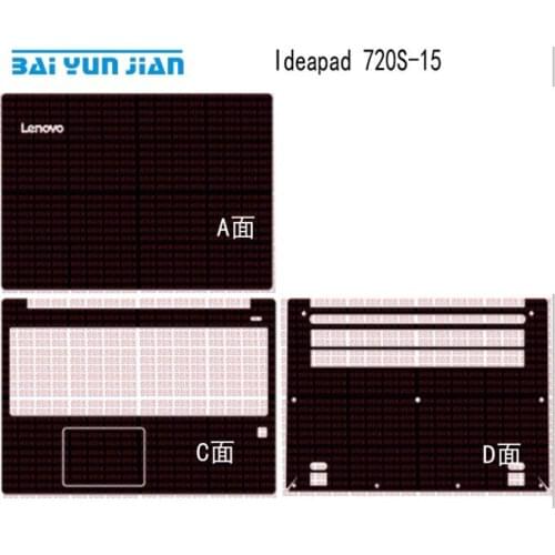 KH Laptop Carbon fiber Leather Sticker Cover Skin Protector Guard for Lenovo Ideapad 720S-15 15.6-inch