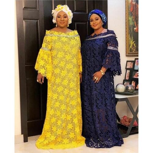 Two Piece Set African Lace Dresses Women Plus Size Boubou Party Dashiki Outfit Lady Dress Robe Africaine Femme African Clothes