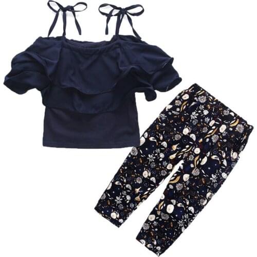 Girls Clothes Sets 2021 Summer Kids Tops Tees +Floral Pants 2 Pcs Set Children Clothing Suit Girls Outfits 4-16Y kids girls