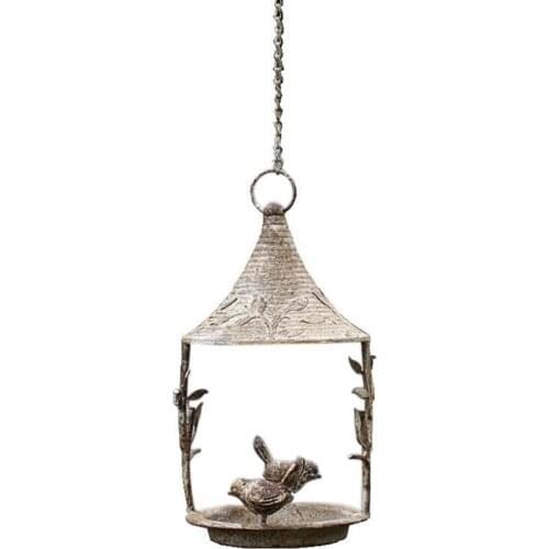 Parrot Bird Feeder Metal Home Garden Decor Retro Rustic Vintage Weathered Country Handmade Bird Feeder