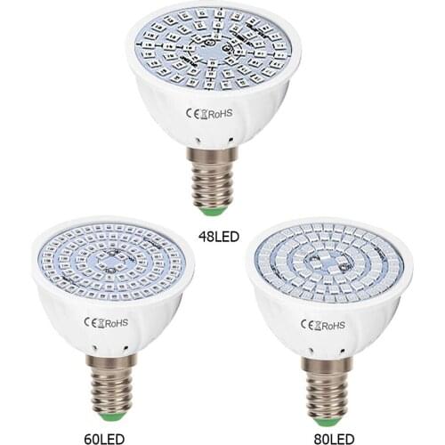 220V E14 Plant Growth Light Bulbs Flowers Seedlings Practical Classic Texture Durable Grow Bulb for Indoor Greenhouse