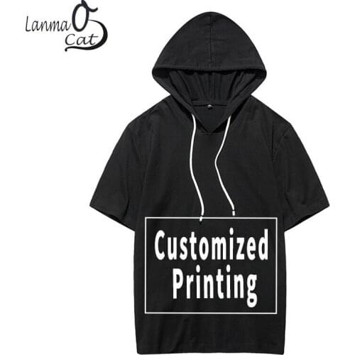 Lanmaocat Men's T-shirts With A Hood