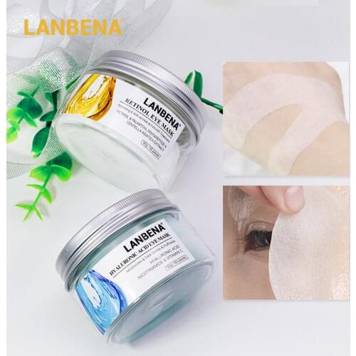 LANBENA Hyaluronic Acid Retinol Eye Mask Eye Patches Serum Reduces Dark Circles Repair Bags Eye Lines Nourish Firming Skin Care