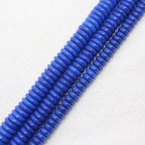 Mini. Order is $7! 3x8-12mm Blue Snow Jades stones Rondelle disc saucer DIY Jewelry Making Loose Beads 15"