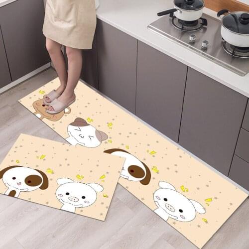 Fashionable Simple Nordic StyleWaterproof Kitchen Floor Mat Household Carpet Long Strip Door Mat Modern Home Decor