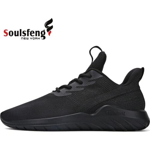 SOULSFENG Men Lightweight Knit&Mesh Street Leisure Breathable Athletic Sports Training Shoes Sneakers Walking Tennis Shoes