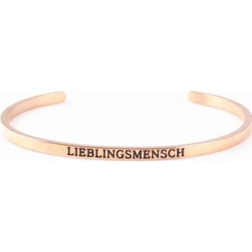 LIEBLINGSMENSCH Personalize Bangle for Women Men Stainless Steel Simple Cuff Bracelets Unisex Classic Jewelry Custom BFF Gift