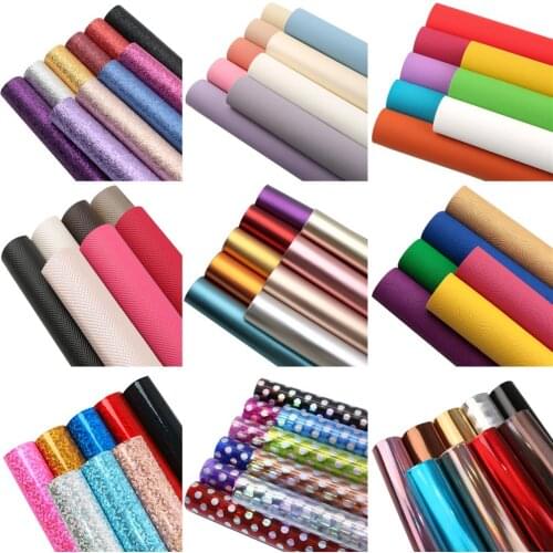 20*33cm Iridescent Metallic Faux Synthetic Leather Set Fabric For Bows Leather Crafts DIY Handmade Material,1Yc19738