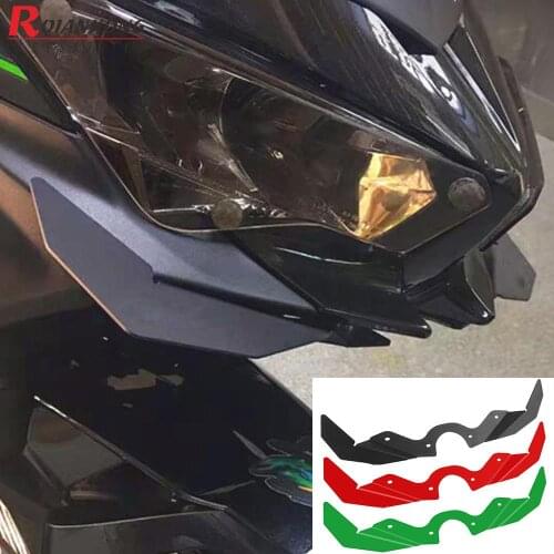 Motorcycle Fairing Pneumatic Tip Wing Protector Shell Cover Downforce Air Deflector For Kawasaki Ninja 400 2018 2019 2020 2021
