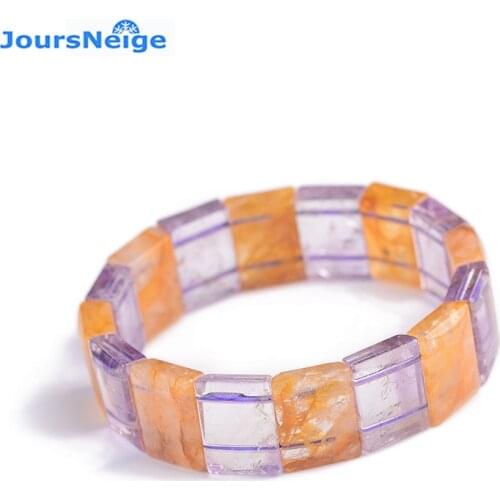Wholesale Purple Yellow Hand Row Natural Crystal Bracelets For Women birthday Present Simple Fresh Wealth Stone Crystal Jewelry