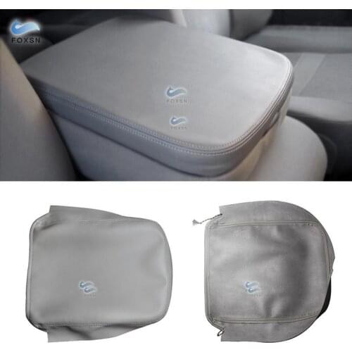 Gray Color For Dodge Ram 2002 2003 2004 2005 2006 2007 2008 Car Armrest Center Console Lid Microfiber Leather Cover Trim