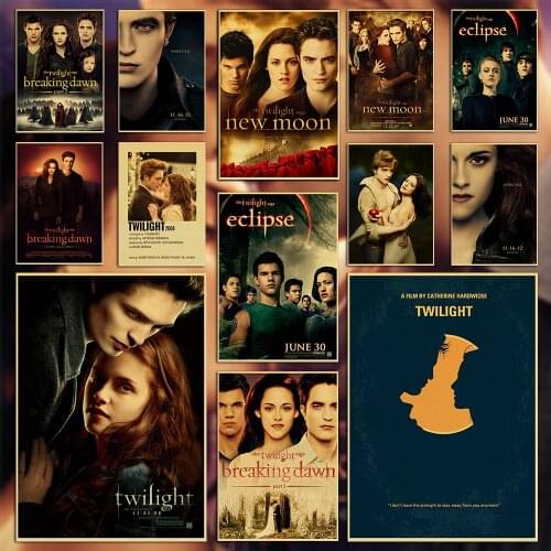 Hot Popular TV Vintage Posters The twilight saga Kraft Paper Sticker DIY Home Gift Art Wall Painting Bar Cafe Decor