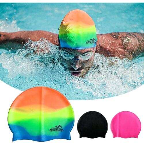 Unisex Adult & Kids Swimming Hat Small and Light Waterproof Silicone Shower Swimming Pool Cap Excellent Abrasive Resistance