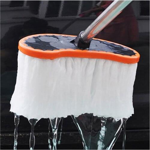Easy Microfiber Spinning Floor Cleaning Mop Head Milk Silk Car Wash Brush Long Handle Wax Water Brush Car Cleaning Tool