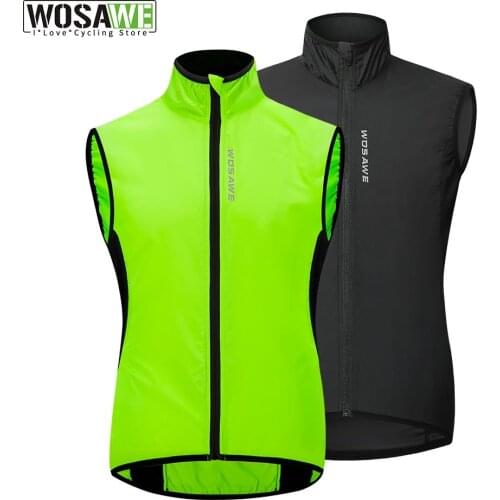 WOSAWE Reflective Cycling Lightweight Vest High Visibility Windproof MTB Road Bike Sleeveless Jersey Top Cycle WindCoat