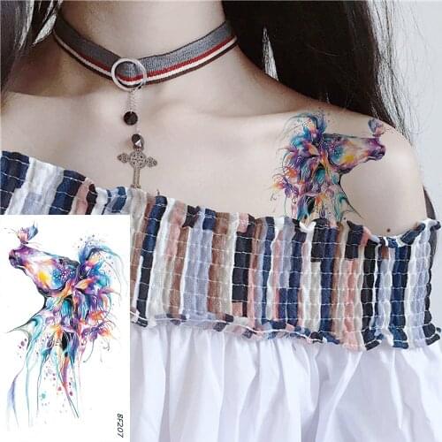 Chest Sexy Flash Horse Butterfly Tattoos Stickers Women Men Body Arm Art Tatto Waterproof Fake Cosmetic Custom Tattoo Adhesive