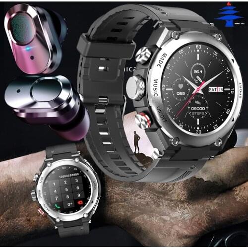 2021 Sports Bracelet With Bluetooth 5.0 Earphone Heart Rate Blood Pressure Recording Noise Reduction Ip68 Smart Watch
