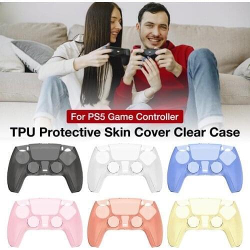 TPU Protective Skin Cover Clear Case for PS5 Wireless Game Controller TPU Protective Case Transparent
