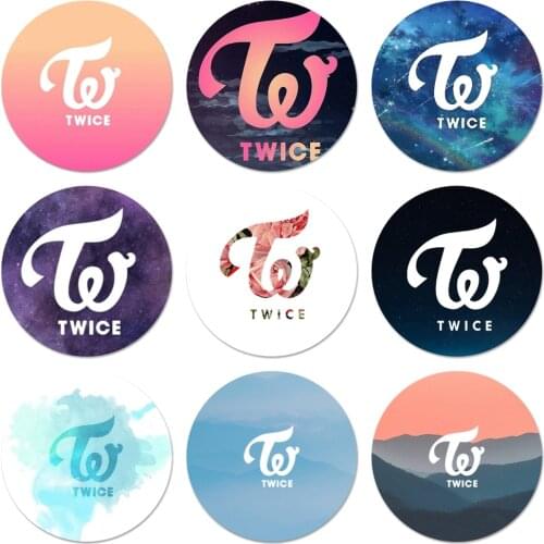 58mm KPOP TWICE LOGO Icons Pins Badge Decoration Brooches Metal Badges For Clothes Backpack Decoration