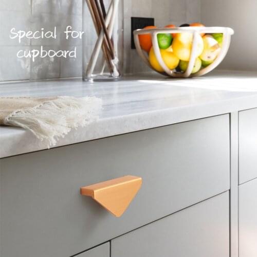 Nordic modern wind golden triangle round bathroom cabinet handle light luxury copper pull wardrobe drawer original alloy handle