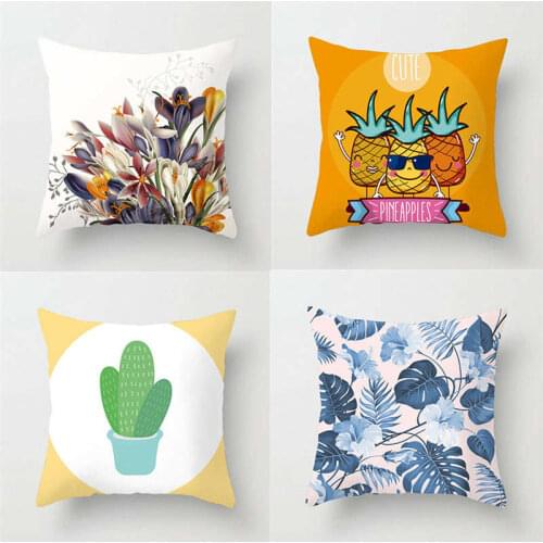 45*45 CM Plants & Pineapple Polyester Throw Pillow Case Cushion Cover Home Sofa Decor