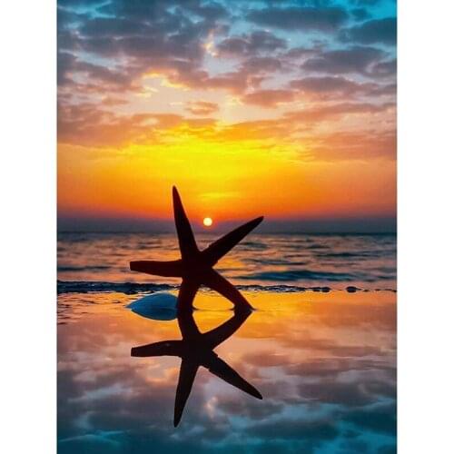 5D DIY Full Square / Round Beautiful Starfish Embroidery Diamond Painting Cross Stitch Gift Mosaic Home Decoration XN927