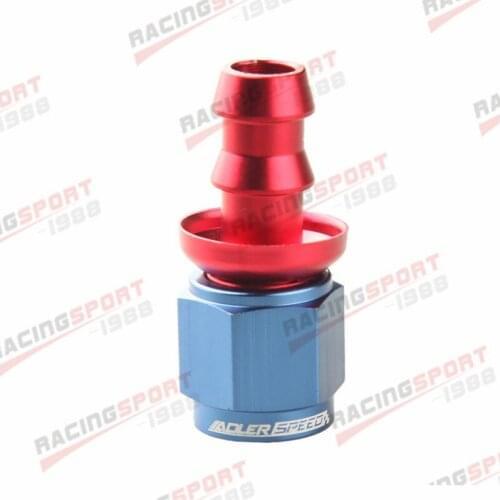 -6 AN AN6 Straight Push-On Fuel Oil Water Line Hose End Fitting Red/Blue