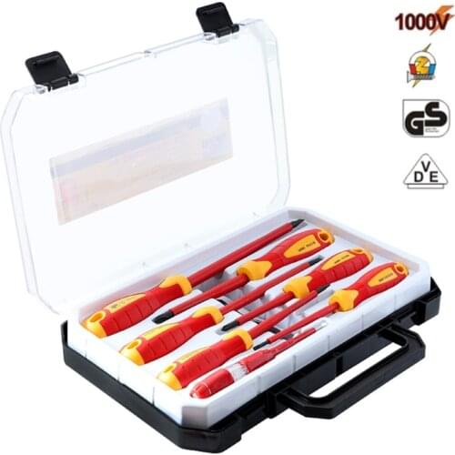 7pcs Hand Tools Changeable Insulated Screwdrivers Set Magnetic Slotted Phillips Bits Electrician Tools