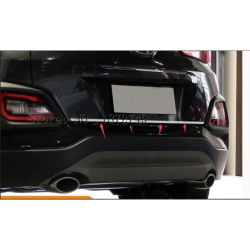 Car Styling Accessories 1PCS Stainless Steel Rear Trunk Tail Gate Molding Cover Decoration Trim For Hyundai Kona 2017 2018
