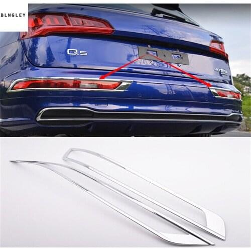 Free shipping 2pcs/lot ABS Chrome car back rear Fog light lamp decoration cover for 2018 AUDI Q5 car accessories