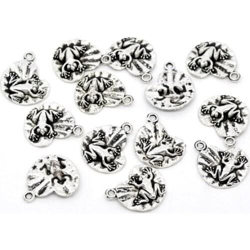 Free Shipping 250pcs Antique Silver Tone Frog Charms Pendants 21x18mm Jewelry Findings Wholesales